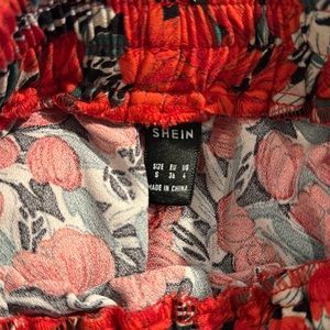 Flowy slit floral pants